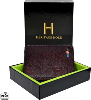 Heritage Hold Men Formal Maroon Genuine Leather Wallet(11 Card Slots)