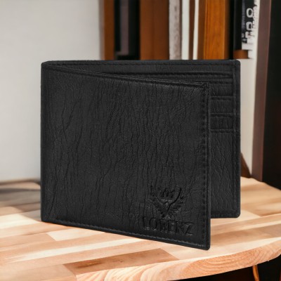 LORENZ Men Casual Black Artificial Leather Wallet(6 Card Slots)