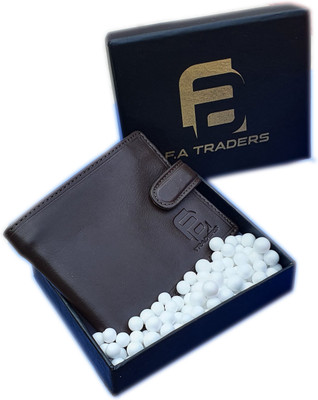 Fatraders Men Brown Genuine Leather Wallet(8 Card Slots)