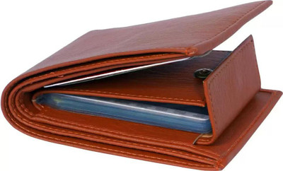 umama Men Casual Brown Artificial Leather Wallet(12 Card Slots)