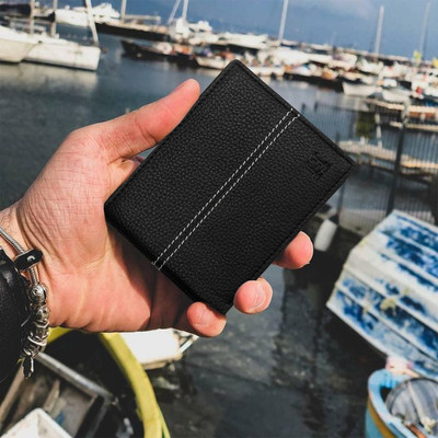 HIROSHI Men Casual, Formal Black Genuine Leather Wallet(8 Card Slots)