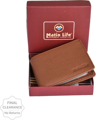 MATIN Life Men Tan Artificial Leather Wallet(8 Card Slots)