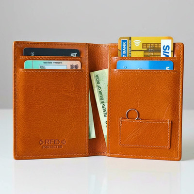 Men Mania Men Casual, Formal, Trendy, Evening/Party, Travel, Ethnic Tan Genuine Leather Card Holder(12 Card Slots)
