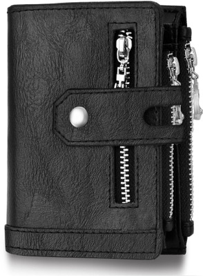 SPIFFY Men Casual Black Artificial Leather Wallet(9 Card Slots)