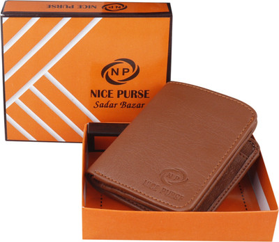Nice Purse Men Formal Tan Artificial Leather Wallet(7 Card Slots)