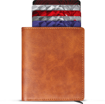 PARTH ENTERPRISE Men Casual, Evening/Party, Formal Tan Artificial Leather Wallet(9 Card Slots)