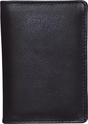 Kan Men Black Genuine Leather Card Holder(5 Card Slots)