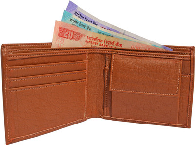 HENEDA Men Casual Tan Artificial Leather Wallet(3 Card Slots)