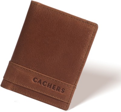 CACHERS Men Casual, Formal, Trendy Tan Genuine Leather Wallet(3 Card Slots)