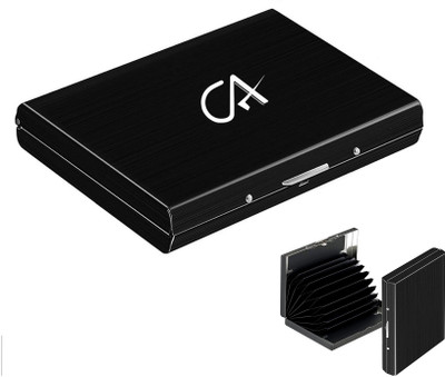 UJJi Men & Women Formal Black Aluminium Card Holder(6 Card Slots)