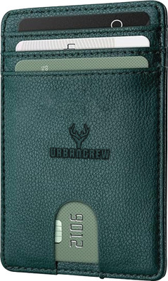 ACURAENTERPRISE Men & Women Casual Green Genuine Leather Card Holder(5 Card Slots)