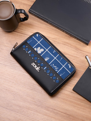 ZOUK Women Casual Blue Jute Wallet(4 Card Slots)