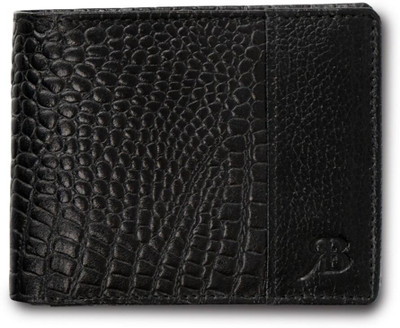 Rich Born Men Trendy Black Genuine Leather Wallet(5 Card Slots)