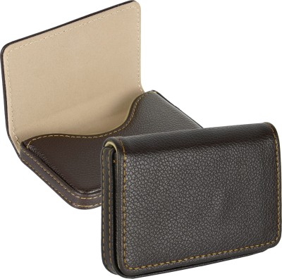 DAHSHA Men & Women Casual, Formal, Travel, Trendy Brown Artificial Leather Card Holder(1 Card Slot)