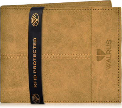 Walrus Men Beige Artificial Leather Wallet(5 Card Slots)