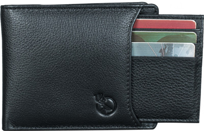 swamp Men Black Genuine Leather Wallet(6 Card Slots)