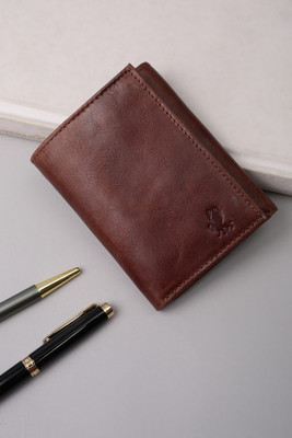 PETER ENGLAND Men Formal Brown Genuine Leather Wallet(2 Card Slots)