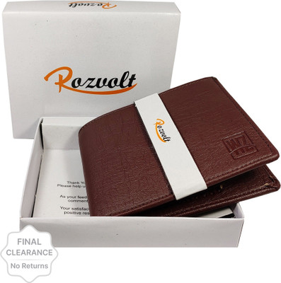 Rozvolt Men Casual Brown Artificial Leather Wallet(7 Card Slots)