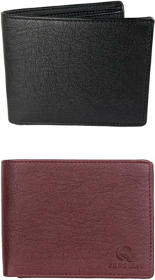 VIAZ VENTURES Men Casual, Formal, Trendy, Evening/Party, Travel Black, Brown, Brown Artificial Leather Wallet(5 Card Slots, Pack of 2)