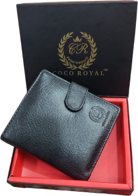 COCO ROYAL Men Trendy, Evening/Party, Formal Black Genuine Leather Wallet(6 Card Slots)