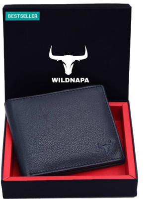WILD NAPA Men Blue Genuine Leather Wallet(8 Card Slots)