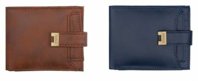 PROVOGUE Men Casual Brown Artificial Leather Wallet(7 Card Slots, Pack of 2)