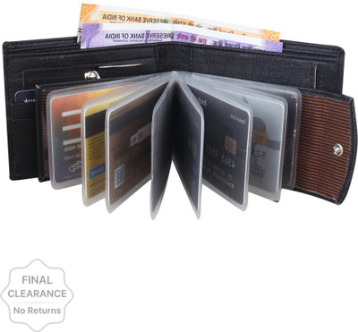 pocket bazar Men Trendy Black Artificial Leather Wallet(11 Card Slots)