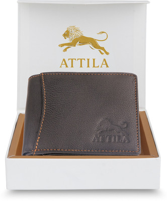Attila Men Casual Brown Genuine Leather Wallet(6 Card Slots)