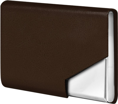 PARTH ENTERPRISE Men & Women Casual Brown Artificial Leather Card Holder(10 Card Slots)
