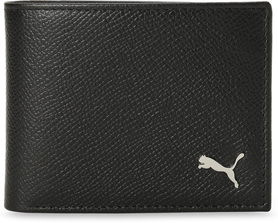 PUMA Men & Women Black Genuine Leather Wallet(4 Card Slots)