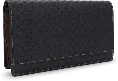 LEDO PU Leather Cheque Book Organizer Holder For Men and Women with 12 Slots for Cards(Set Of 1, Black)