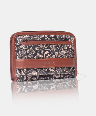 ZOUK Women Casual Black Jute Wrist Wallet(4 Card Slots)