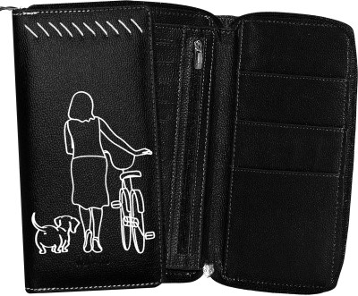 MATSS Women Casual, Formal, Travel Black Artificial Leather Card Holder(8 Card Slots)