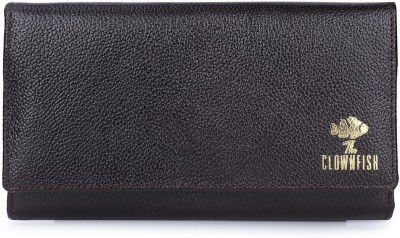 The CLOWNFISH Women Brown Genuine Leather Wallet(5 Card Slots)