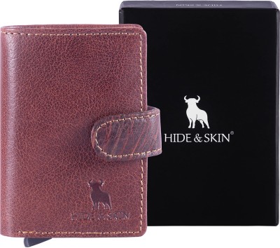 HIDE & SKIN Men Casual Brown Genuine Leather Wallet(7 Card Slots)