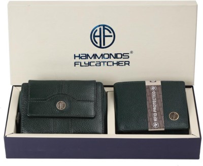 Hammonds Flycatcher Men & Women Formal Green Genuine Leather Wallet(4 Card Slots)