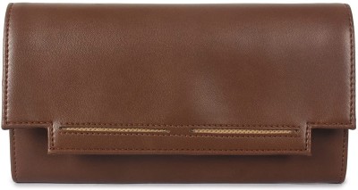 The CLOWNFISH Women Casual Brown Artificial Leather Wallet(6 Card Slots)