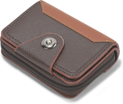 BE DIVINE Men & Women Casual Brown Artificial Leather Card Holder(15 Card Slots)