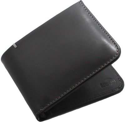 ree cope Men Black Genuine Leather Wallet(6 Card Slots)