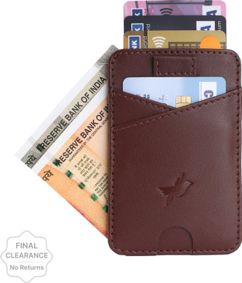 Al Qussie Men Casual Brown Genuine Leather Card Holder(8 Card Slots)