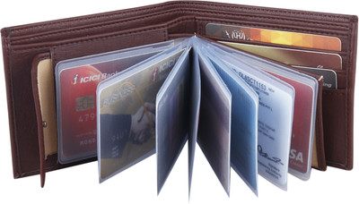 JND Men Casual Brown Artificial Leather Wallet(11 Card Slots)