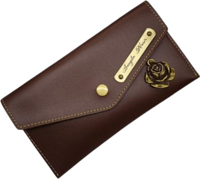 my album zone Women Brown Artificial Leather Wallet(1 Card Slot)