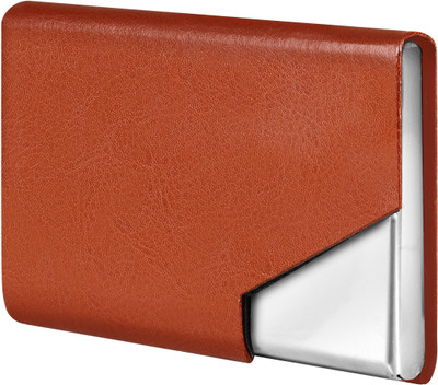 PARTH ENTERPRISE Men & Women Casual Tan Artificial Leather Card Holder(10 Card Slots)