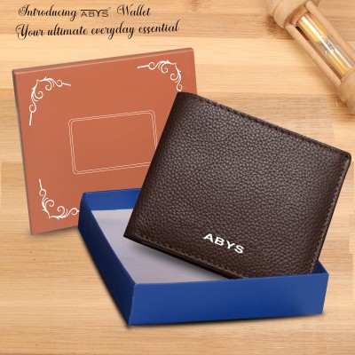 ABYS Men Casual, Ethnic, Evening/Party, Formal, Travel, Trendy Brown Genuine Leather Wallet(8 Card Slots)