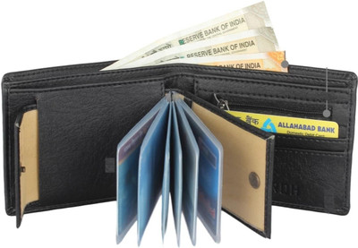 SHAMRIZ Men Casual, Formal Black Artificial Leather Wallet(7 Card Slots)