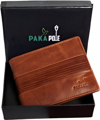 PakaPole Men Trendy, Formal, Casual Tan Genuine Leather Wallet(8 Card Slots)