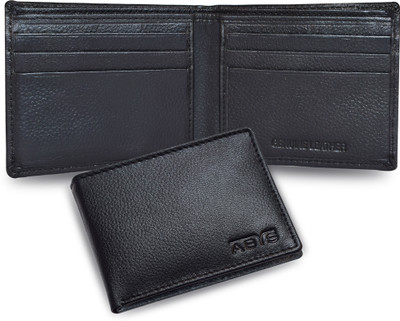 ABYS Genuine Leather 6 Credit Slots RFID Protected Wallet for Men | Card Holder 6 Card Holder(Set of 1, Black)