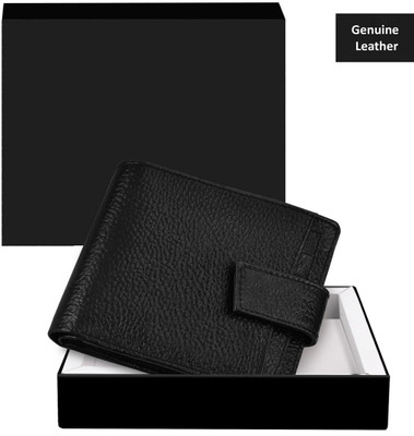 KAVRIXA Men Casual, Evening/Party, Formal Black Genuine Leather Wallet(6 Card Slots)