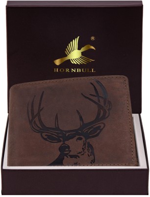 HORNBULL Men Casual Brown Genuine Leather Wallet(9 Card Slots)