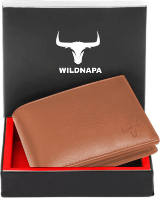 WILD NAPA Men Tan Genuine Leather Wallet(8 Card Slots)